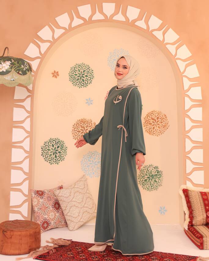 Elif Vav Ferace - Mint Yeşili - 4