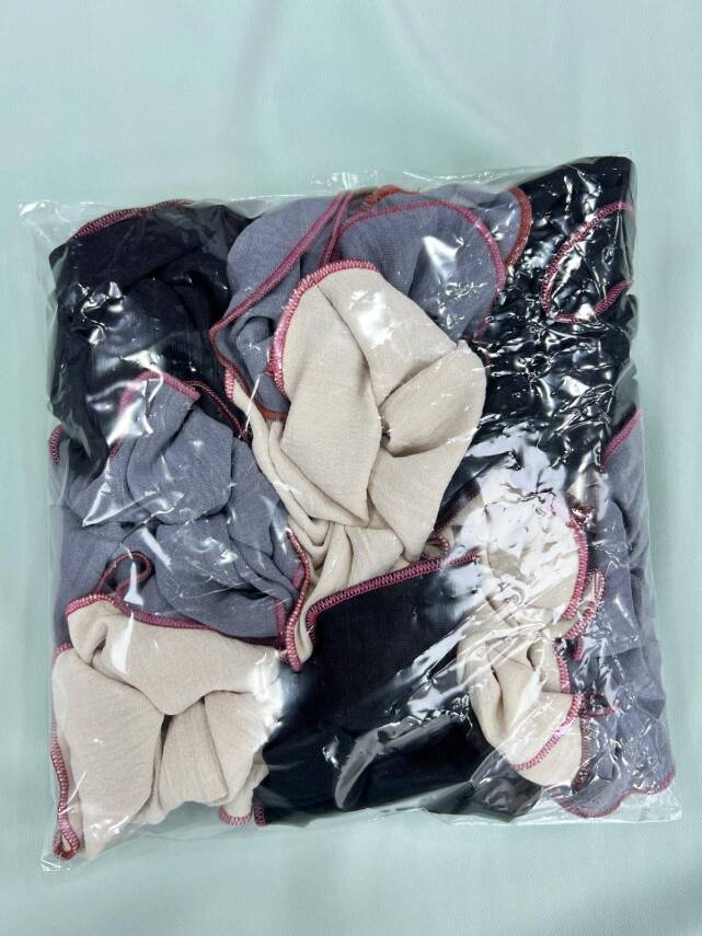 Lastikli Dikiş Detaylı Kumaş Kaymaz Toka (Seti 9 Adet) - 3