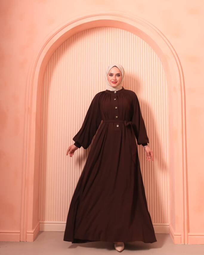 Patlı Elbise - Acı Kahve - 5