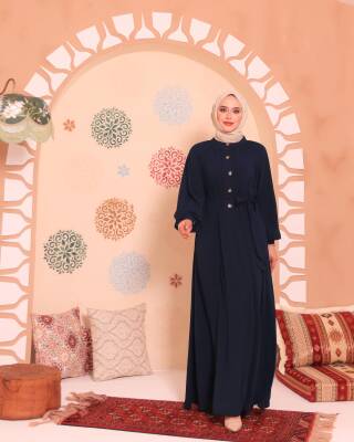 Patlı Elbise - Lacivert - 2