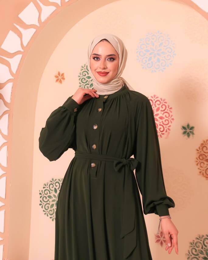 Patlı Elbise - Yeşil - 3