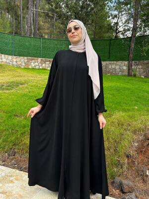 Tam Kloş Medine İpeği Mevlana Ferace - Siyah - 3