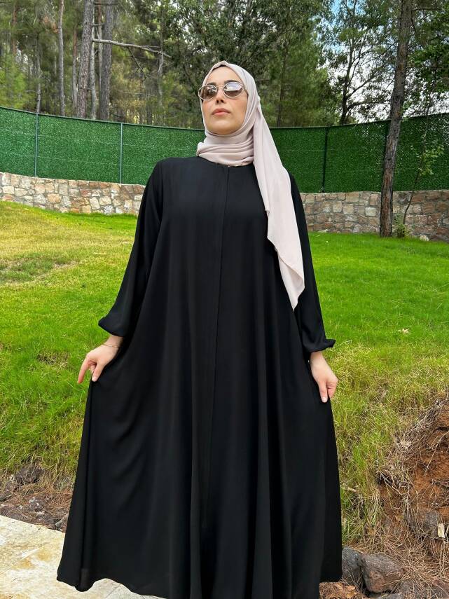 Tam Kloş Medine İpeği Mevlana Ferace - Siyah - 5