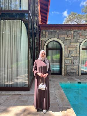 Tam Kloş Medine İpeği Mevlana Ferace - Sütlü Kahve - 6