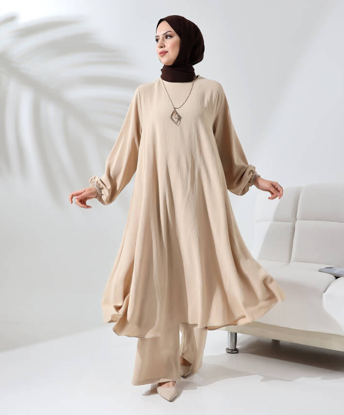 Tam Kloş Mevlana Takım - Bej - 3